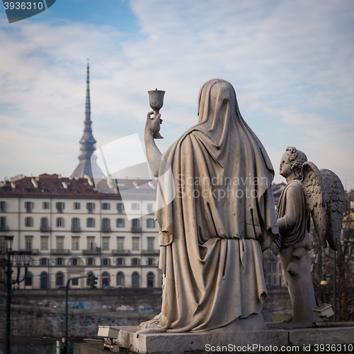 Image of Turin, Italy - January 2016: Faith Statue