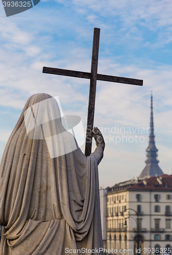 Image of Turin, Italy - January 2016: Religion Statue