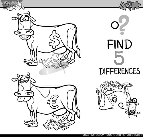 Image of differences activity coloring page