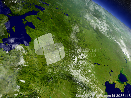 Image of East Europe from space