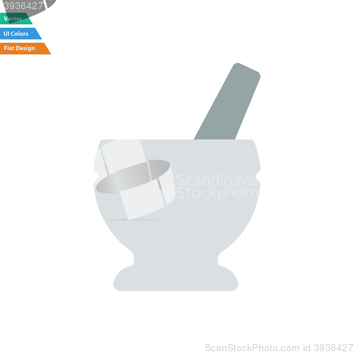 Image of Flat design icon of chemistry mortar