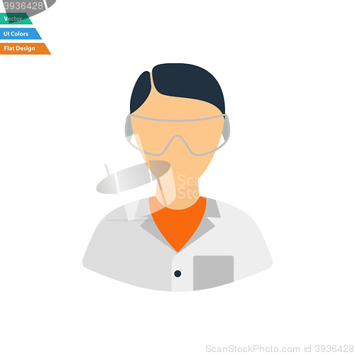 Image of Flat design icon of chemist in eyewear