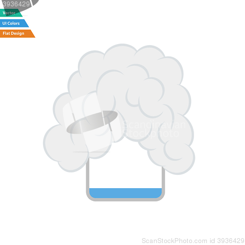 Image of Flat design icon of chemistry reaction in glass