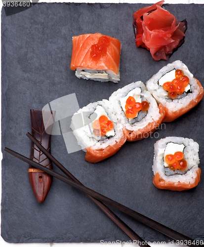 Image of Salmon and Caviar Sushi