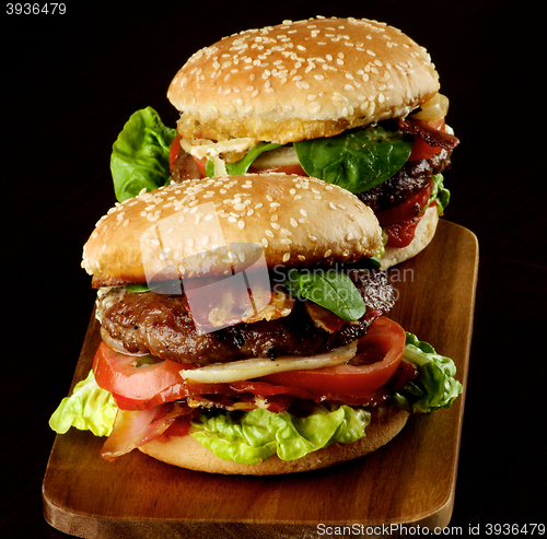 Image of Two Tasty Hamburgers