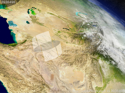 Image of Central Asia from space