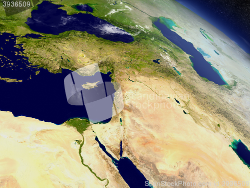 Image of Middle East from space