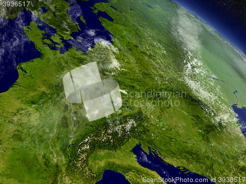 Image of Central Europe from space