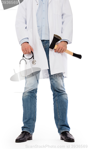 Image of Evil medic holding a small axe and stethoscope