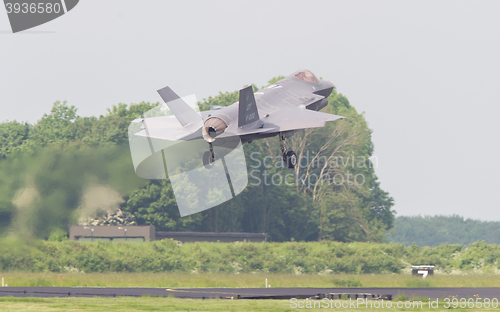 Image of LEEUWARDEN, THE NETHERLANDS -MAY 26: F-35 fighter during it\'s fi