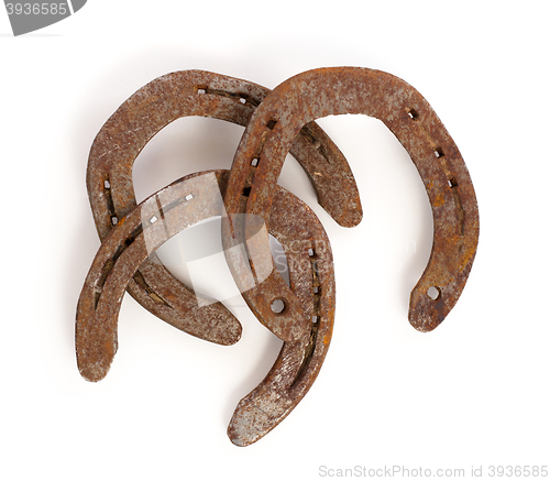 Image of Old rusty horseshoes