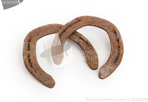 Image of Old rusty horseshoes