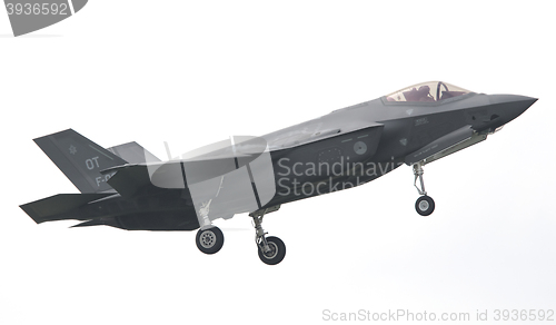 Image of LEEUWARDEN, THE NETHERLANDS -MAY 26: F-35 fighter during it\'s fi