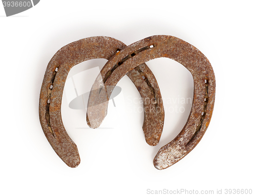Image of Old rusty horseshoes