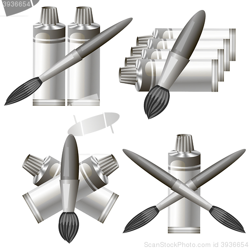 Image of Set of Different Grey Paint Icon