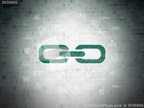 Image of Web design concept: Link on Digital Data Paper background