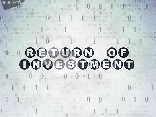 Image of Finance concept: Return of Investment on Digital Data Paper background