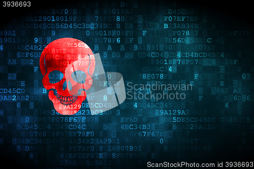 Image of Medicine concept: Scull on digital background