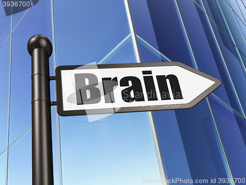 Image of Health concept: sign Brain on Building background