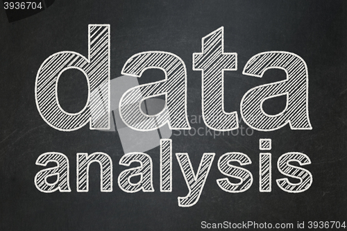 Image of Data concept: Data Analysis on chalkboard background