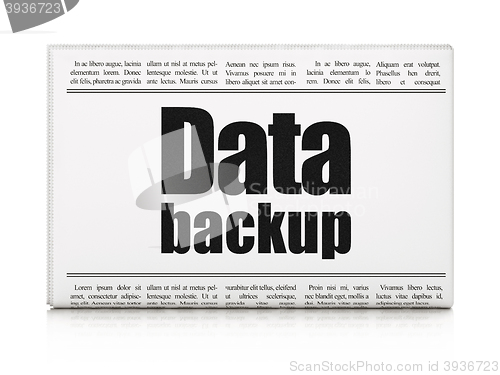 Image of Information concept: newspaper headline Data Backup