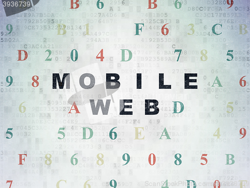 Image of Web development concept: Mobile Web on Digital Data Paper background