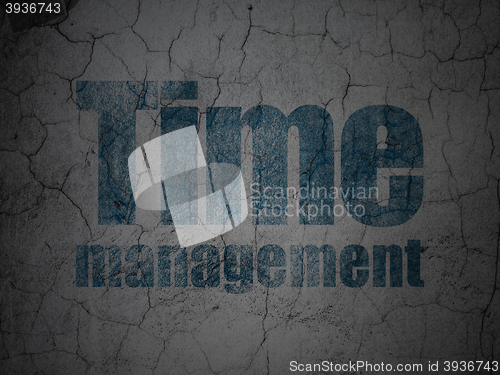 Image of Timeline concept: Time Management on grunge wall background