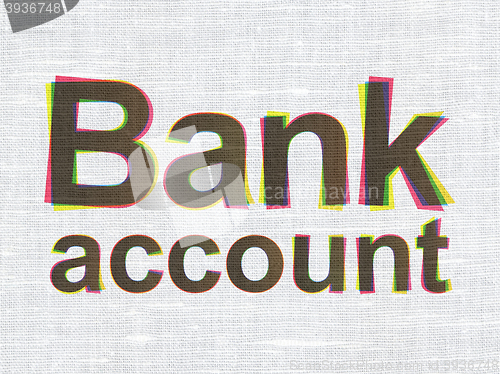 Image of Money concept: Bank Account on fabric texture background