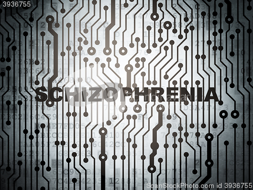 Image of Health concept: circuit board with Schizophrenia