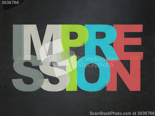 Image of Marketing concept: Impression on School board background