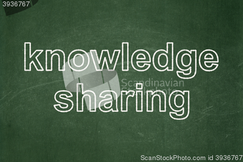 Image of Education concept: Knowledge Sharing on chalkboard background