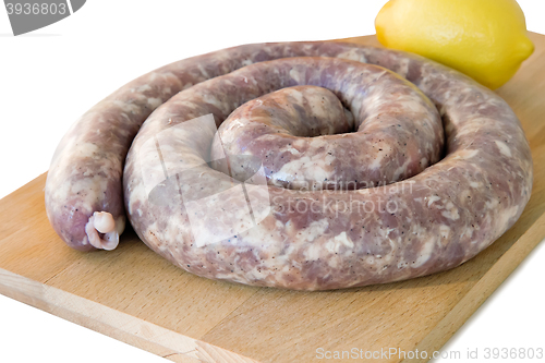 Image of Raw pork sausage is homemade.