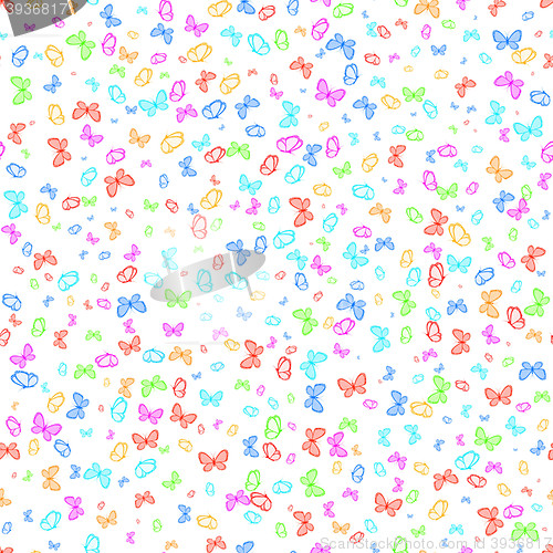 Image of Many bright colorful butterflies.