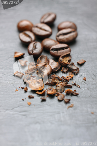 Image of Coffee (Robusta coffee) beans close-up