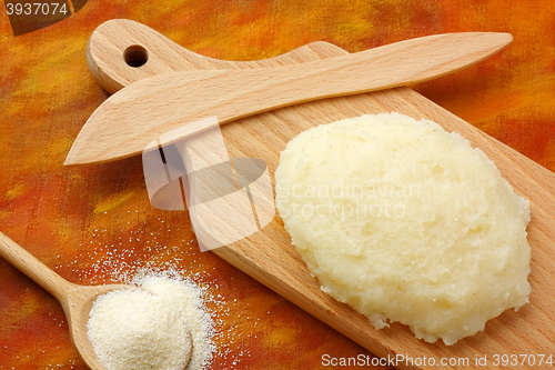 Image of Loaf from boiled wheat semolina (farina)