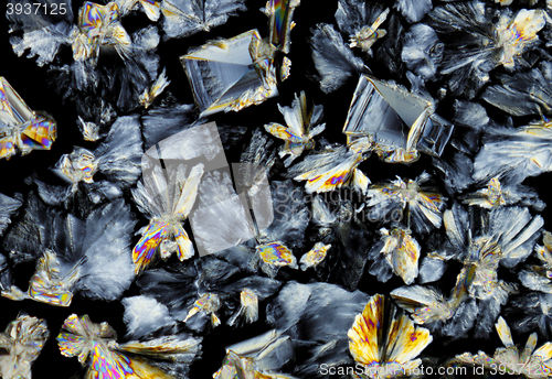 Image of Saccharose crystals in polarized light