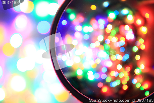 Image of christmas lights color background