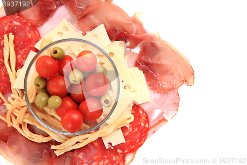Image of ham cheese tomato olive as easy dinner