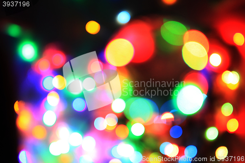 Image of christmas lights color background