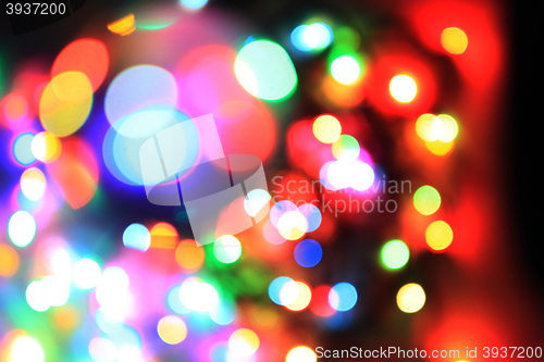 Image of christmas lights color background