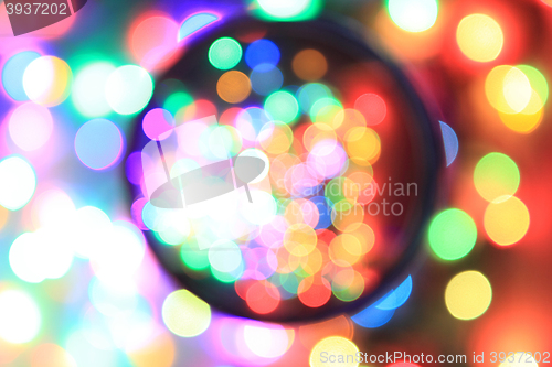 Image of christmas lights color background