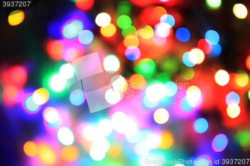 Image of christmas lights color background