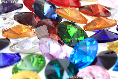 Image of color glass diamonds