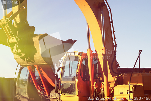 Image of Bulldozers at construction yard