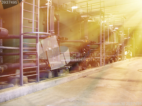 Image of water treatment tanks at power plant