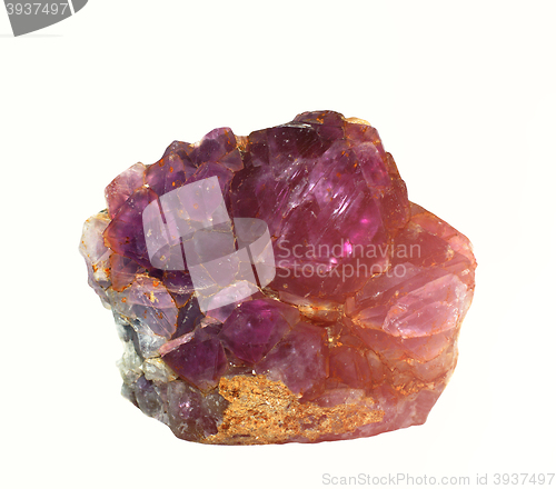 Image of natural amethyst crystallized structure on black background     