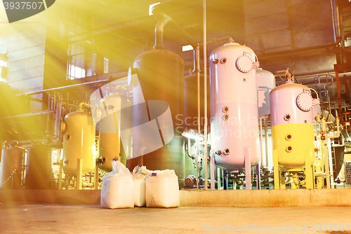 Image of water treatment tanks at power plant