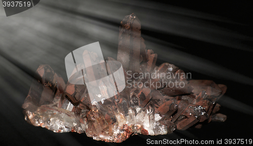 Image of natural amethyst crystallized structure on black background     