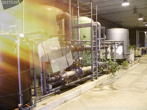 Image of water treatment tanks at power plant