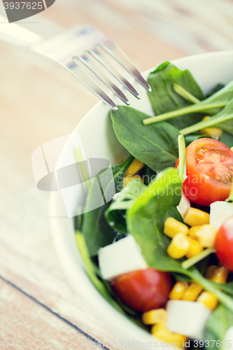 Image of close up of vegetable salad bowl